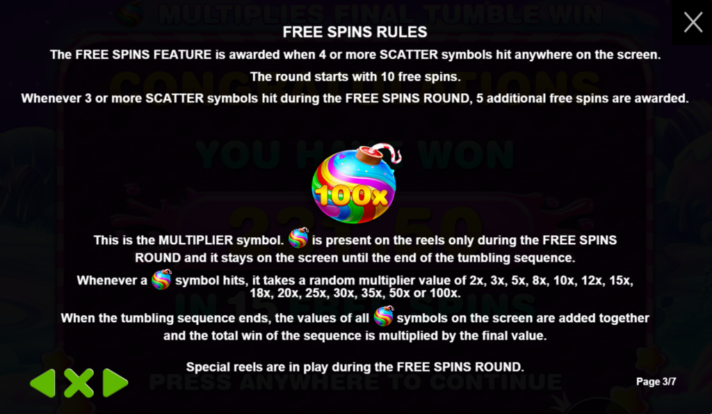 Sweet Bonanza Paytable and Guides
